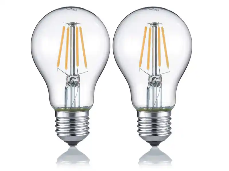 Schnäppchen Trio Leuchten E27 Filament LED 2Stk. á 4 Watt, 470 Lumen, 3000 K Warmweiß, Ø6cm- nicht dimmbar