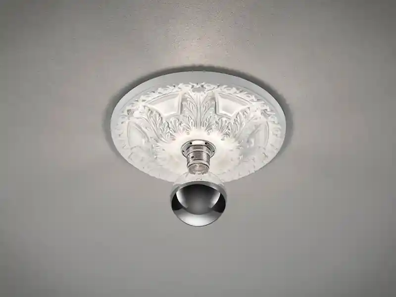 meineWunschleuchte Bemalbare LED Stuckrosette Gipsleuchte in Weiß für Decken, Ø 30cm Geprüft