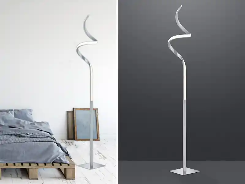 Markenprodukt RL LIVE YOUR LIGHT LED Stehleuchte COURSE Silber Sensor Dimmer, 3000 Kelvin Warmweiß Höhe: 145cm