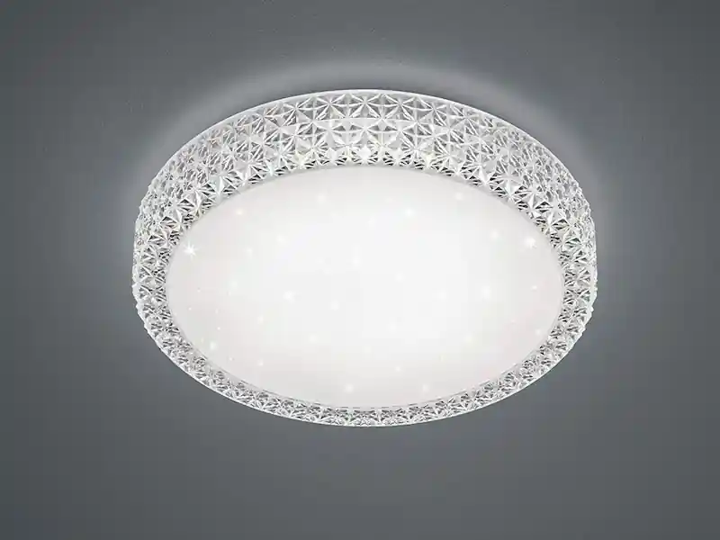 RL LIVE YOUR LIGHT Dimmbare LED Deckenlampe PEGASUS mit Sternenhimmel & Kristall, Ø 40cm Sichere Zahlung