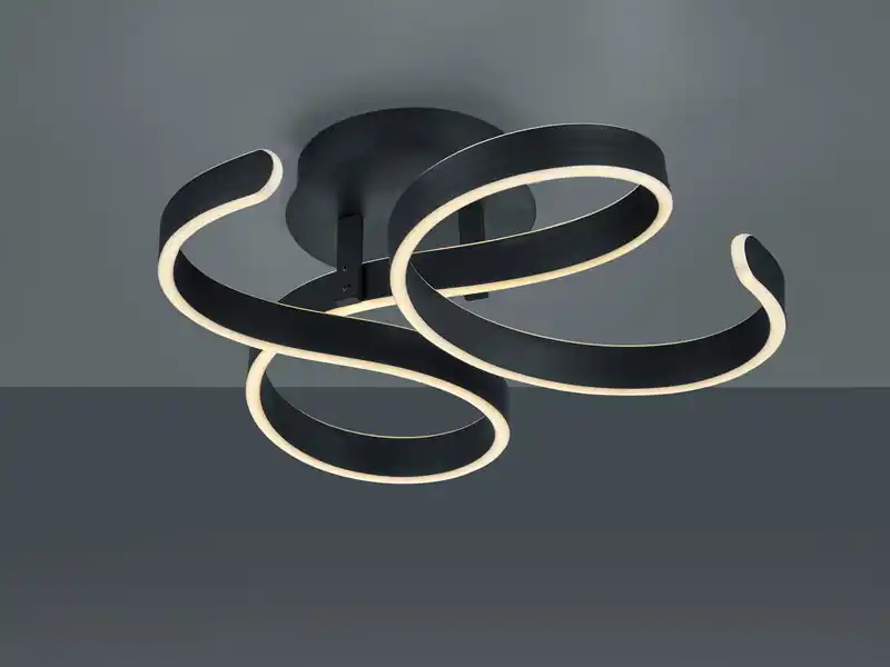 Schnäppchen Trio Leuchten LED Deckenlampe FRANCIS Anthrazit Stufen Dimmer, geschwungen Ø 54cm