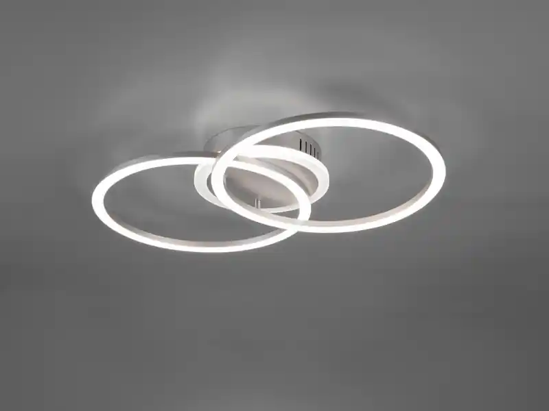 RL LIVE YOUR LIGHT LED Deckenleuchte VENIDA 2 Ringe Silber, dimmbar, Breite 50cm Begrenztes Angebot