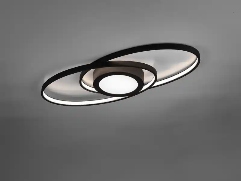 RL LIVE YOUR LIGHT Große LED Deckenleuchte GALAXY Schwarz, dimmbar über Schalter, Breite 57cm Nur Für Kurze Zeit