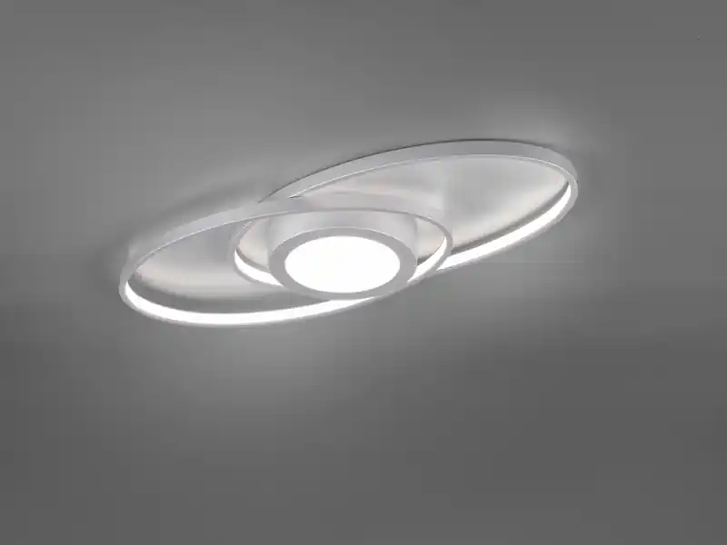 Expressversand RL LIVE YOUR LIGHT Große LED Deckenleuchte GALAXY Silber, dimmbar über Schalter, Breite 57cm