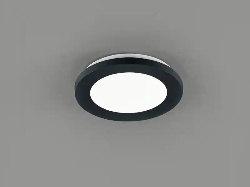 Sale RL LIVE YOUR LIGHT Dimmbare LED Deckenleuchte CAMILLUS flache Badezimmerlampe Ø17cm schwarz IP44