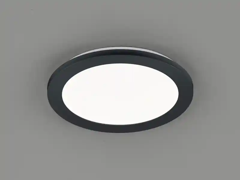 Wochenendangebot RL LIVE YOUR LIGHT Dimmbare LED Deckenleuchte CAMILLUS flache Badezimmerlampe Ø26cm schwarz IP44