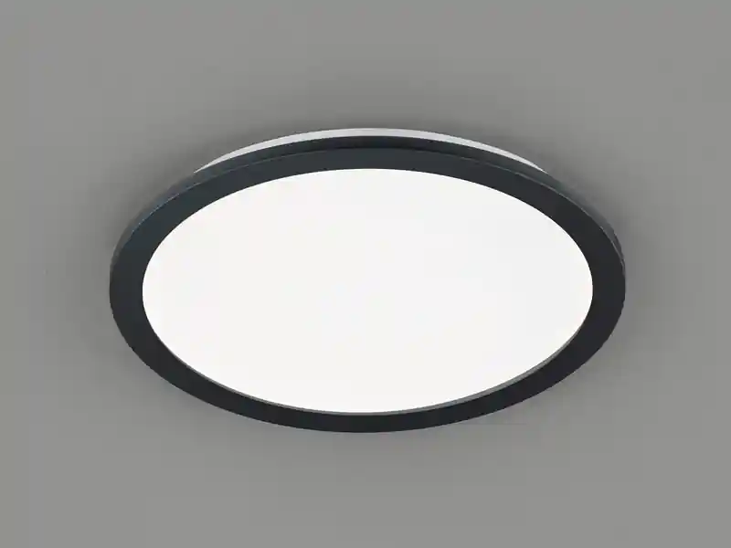 Neu RL LIVE YOUR LIGHT Dimmbare LED Deckenleuchte CAMILLUS flache Badezimmerlampe Ø40cm schwarz IP44