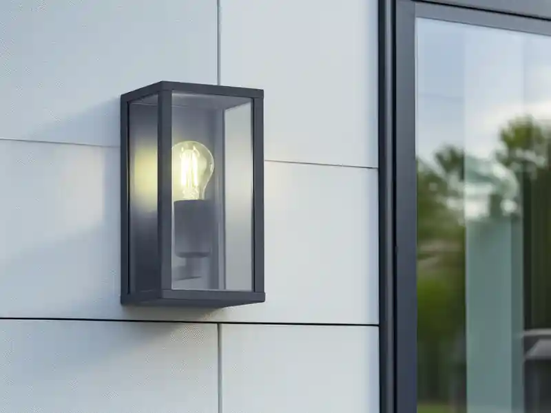 Direktkauf meineWunschleuchte Moderne LED Außenwandleuchte in Anthrazit mit Glas, Höhe 26cm
