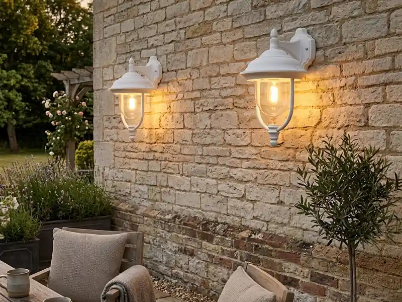 Konstsmide 2er-Set hängende Wandleuchten PARMA, Aluminium weiß, E27, IP43 Heißes Angebot
