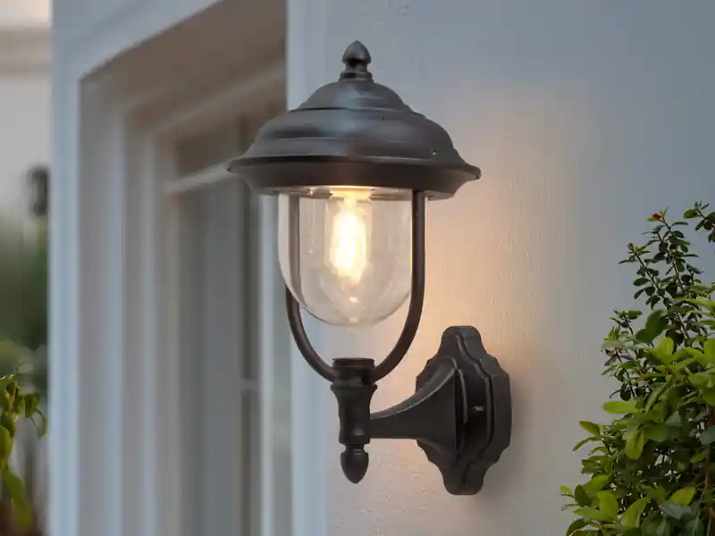 Konstsmide Außenwandleuchte PARMA Landhausstil Laterne stehend, Schwarz, Höhe 43cm Aktuell