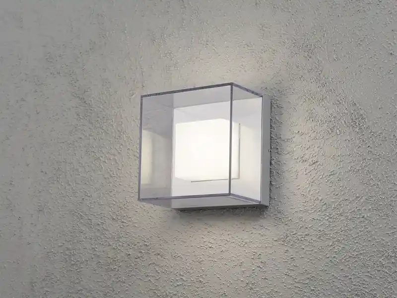 Heißes Angebot Konstsmide Quadratische Wandleuchte SANREMO, bruchsicherer Schirm, 9W HP-LED, IP54