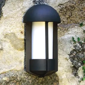 Beliebt Konstsmide Schwarze Aluminium Wandleuchte TYR, E27, opales Acryglas, IP23