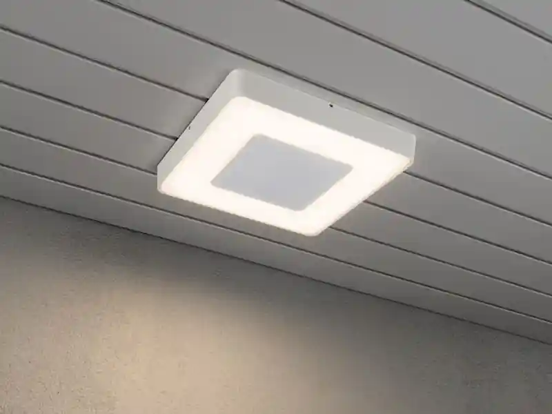 Konstsmide LED Außenwandleuchte / Deckenleuchte CARRARA eckig inkl. Fernbedienung, 25W Garantierte Lieferung