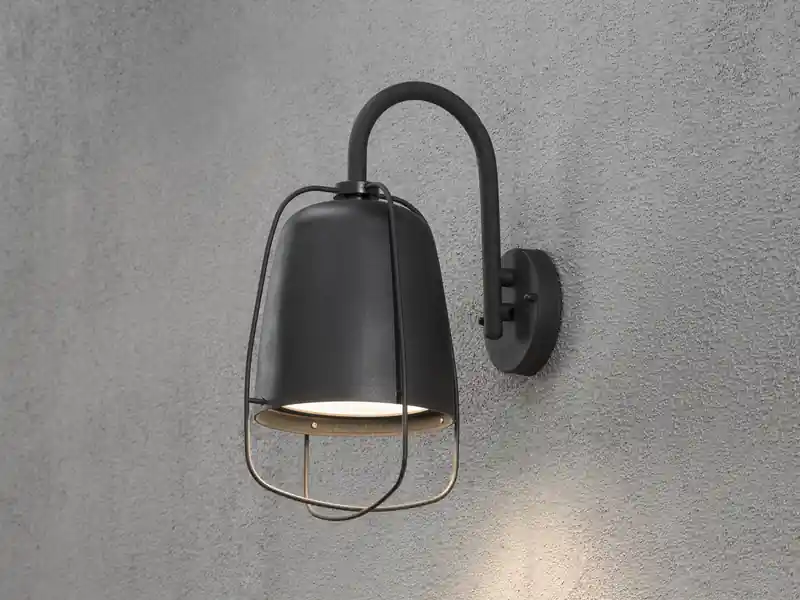 Konstsmide Außenwandleuchte PERUGIA, Aluminium schwarz, E27, IP44 Neue Kollektion