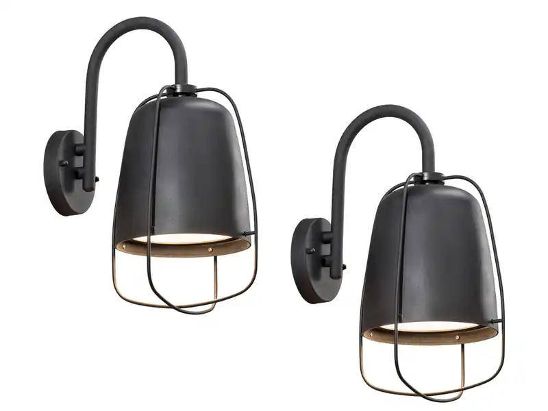 Konstsmide 2er-Set Außenwandleuchten PERUGIA, Aluminium schwarz, E27, IP44 Aktuell