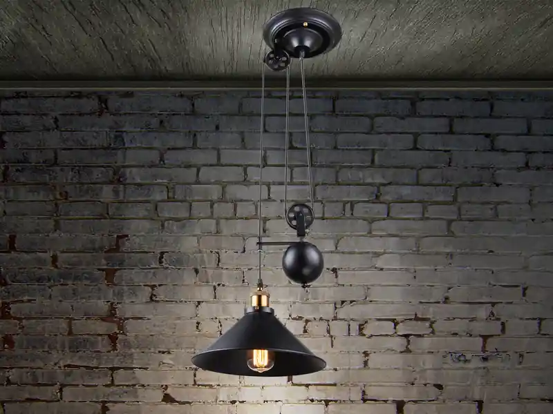 Globo Pendelleuchte LENIUS mit Metallschirm Schwarz, Höhe 90cm-180cm Mega-Angebot