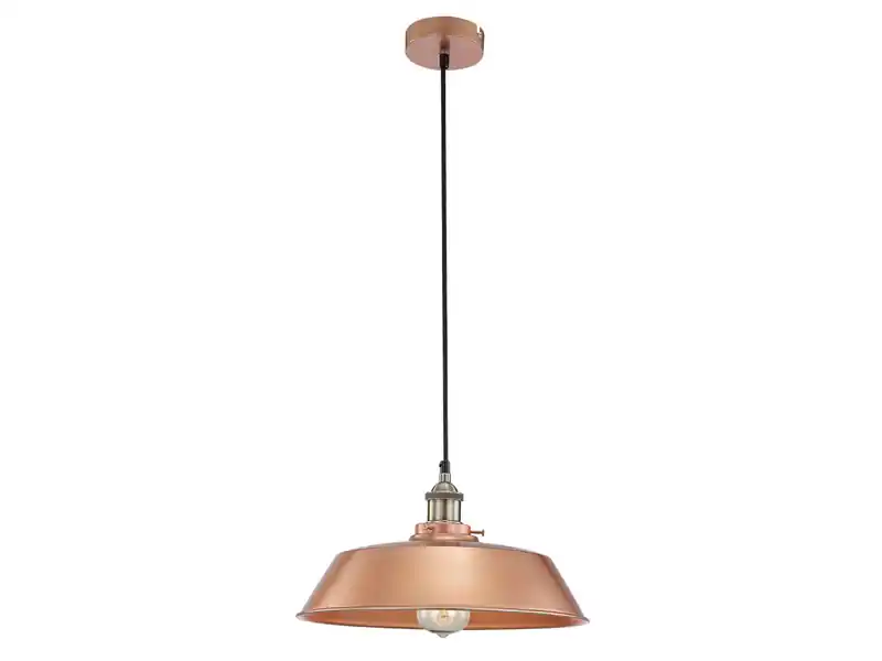 Neue Kollektion Globo Pendelleuchte KNUD Kupfer gebürstet / gold matt, Ø 36cm