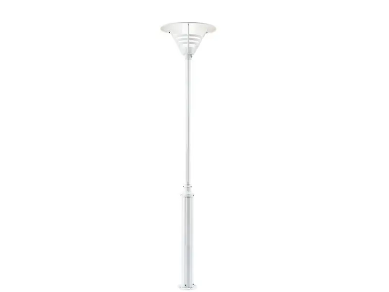 Konstsmide Mastleuchte / Gartenlaterne GEMINI, Höhe 220 cm, E27, Alu weiß / Opalglas Schneller Versand