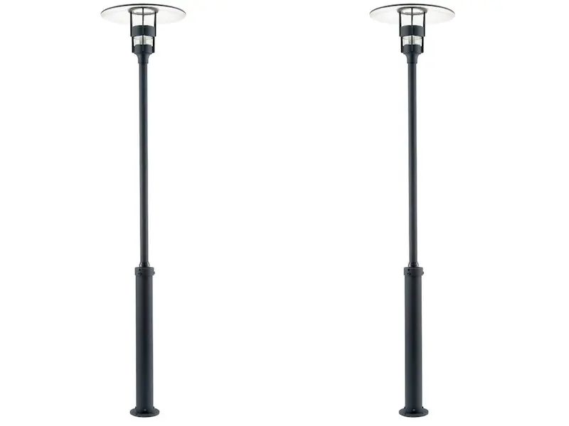 Konstsmide 2er Set Mastleuchte / Gartenlaterne FREJA, Höhe 232 cm, Alu schwarz / Glas klar Sale