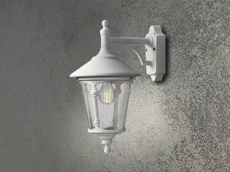 Konstsmide Außenwandleuchte VIRGO Laterne hängend Aluminium Weiß, Höhe 44cm Heißes Angebot