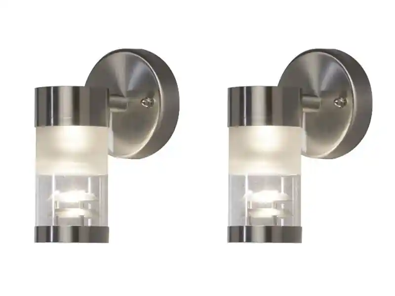 Konstsmide 2er Set dimmbare Außenwandleuchten BOLZANO Edelstahl, Fassadenbeleuchtung modern Online Kaufen