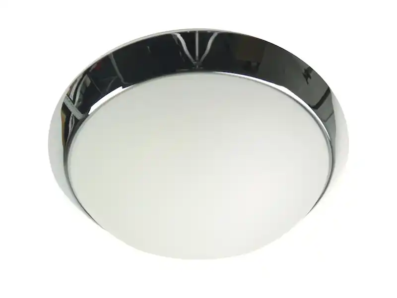 Sichere Zahlung Niermann Deckenleuchte / Deckenschale rund, Opalglas matt, Dekorring Chrom, Ø 25cm