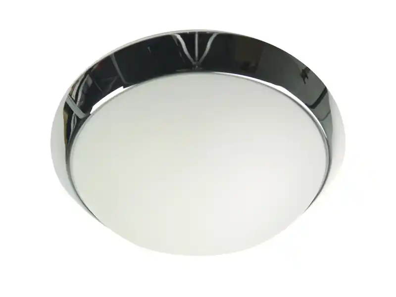 Niermann LED Deckenleuchte / Deckenschale rund, Opalglas matt, Dekorring Chrom, Ø 35cm Nur Heute