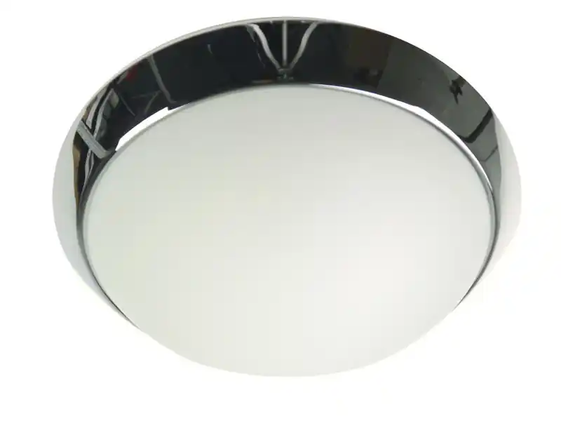 Mega-Angebot Niermann Deckenleuchte / Deckenschale rund, Opalglas matt, Dekorring Chrom, Ø 45cm