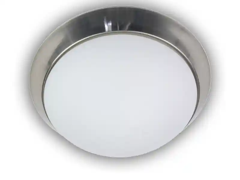 Niermann Deckenleuchte / Deckenschale, Opalglas matt, Dekorring Nickel matt, Ø 50cm Sichere Zahlung