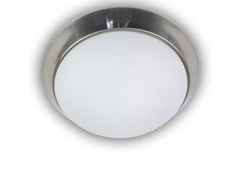Niermann LED Deckenleuchte / Deckenschale, Opalglas matt, Dekorring Nickel matt, Ø 25cm Nur Heute