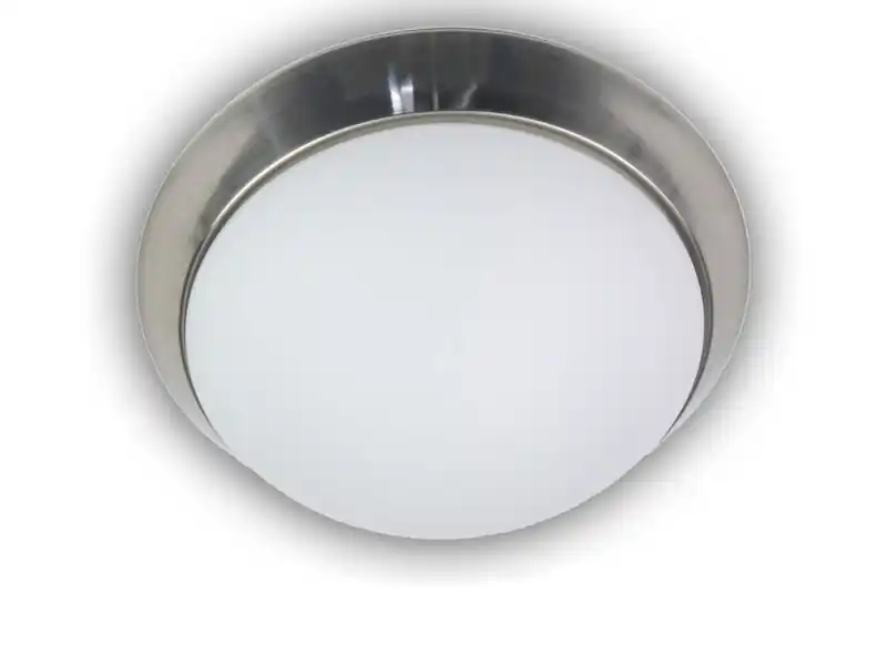 Niermann LED Deckenleuchte / Deckenschale, Opalglas matt, Dekorring Nickel matt, Ø 35cm Günstig