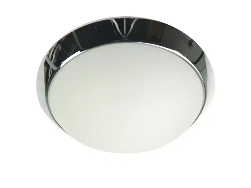 Niermann LED-Deckenleuchte rund, Opalglas matt, Dekorring Chrom, Ø 30cm Echt