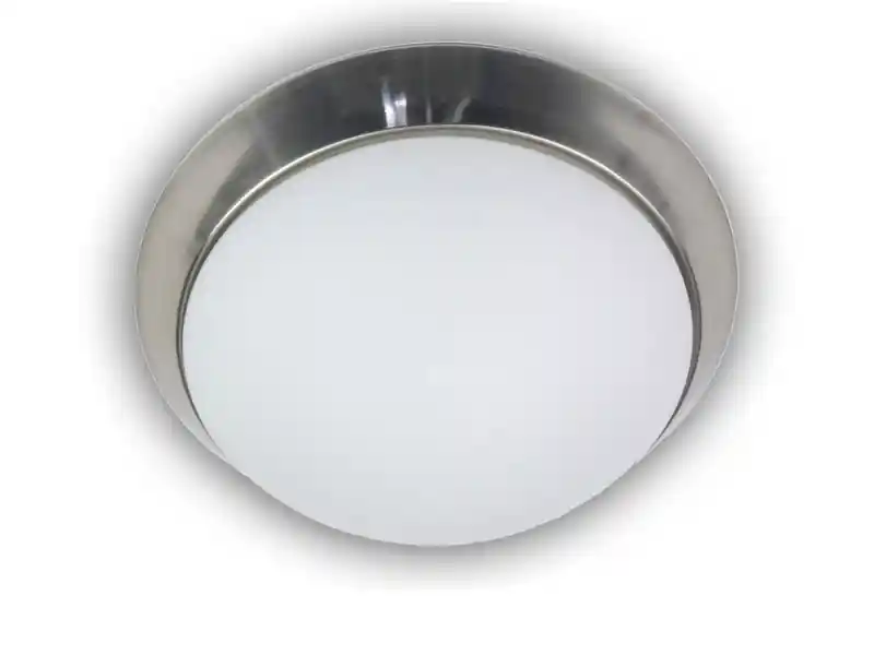 Niermann LED-Deckenleuchte rund, Opalglas matt, Dekorring Nickel matt, Ø 30cm Preisreduziert