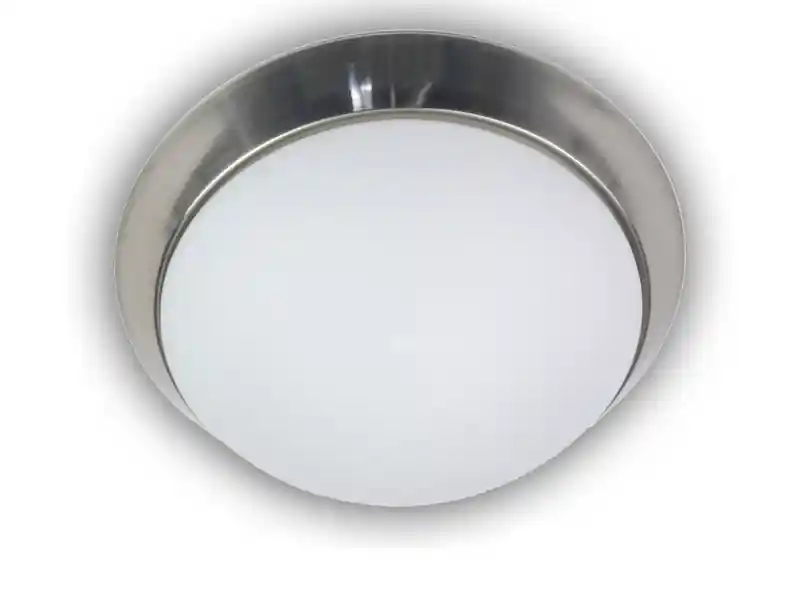 Niermann LED-Deckenleuchte rund, Opalglas matt, Dekorring Nickel matt, Ø 35cm Online Kaufen