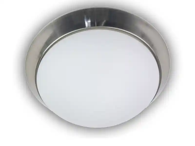 Niermann LED-Deckenleuchte rund, Opalglas matt, Dekorring Nickel matt, Ø 40cm Ausverkauf