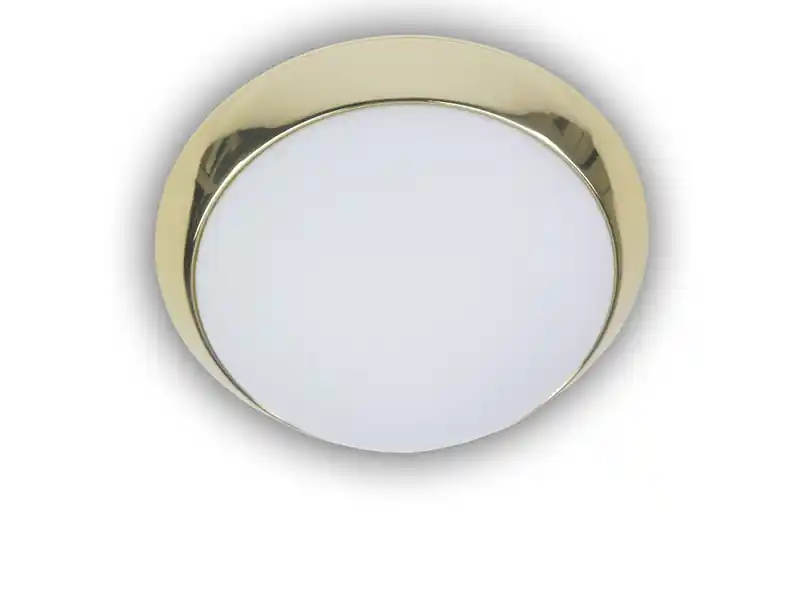 Niermann LED Deckenleuchte Deckenschale Opalglas matt, Dekorring Messing poliert, Ø 30cm Direktkauf