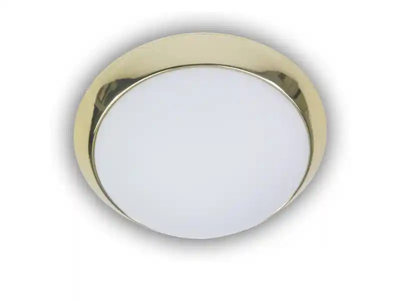 Kostenloser Rückversand Niermann LED-Deckenleuchte rund, Opalglas matt, Dekorring Messing poliert, Ø 25cm
