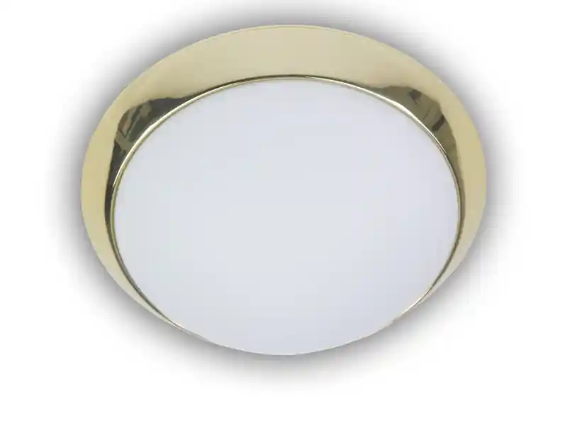 Kostenloser Versand Niermann LED-Deckenleuchte rund, Opalglas matt, Dekorring Messing poliert, Ø 30cm