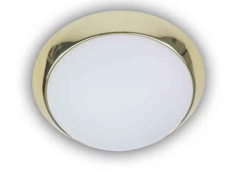 Wochenendangebot Niermann LED-Deckenleuchte rund, Opalglas matt, Dekorring Messing poliert, Ø 40cm