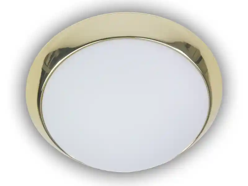 Markenprodukt Niermann LED-Deckenleuchte rund, Opalglas matt, Dekorring Messing poliert, Ø 45cm