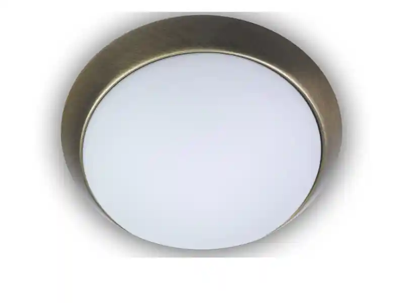 Bestpreis Niermann Deckenleuchte / Deckenschale, Opalglas matt, Dekorring Altmessing, Ø 30cm