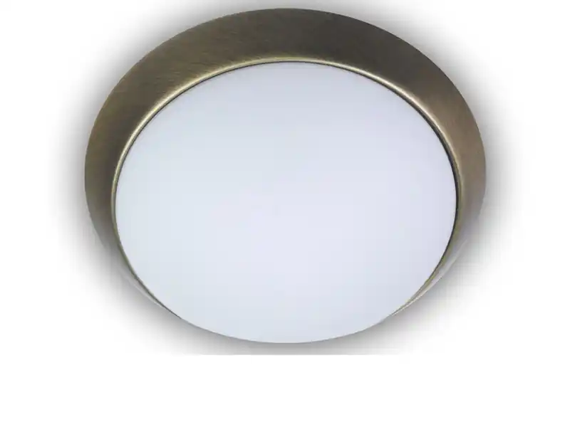 Niermann LED Deckenleuchte / Deckenschale, Opalglas matt, Dekorring Altmessing, Ø 30cm Sonderaktion