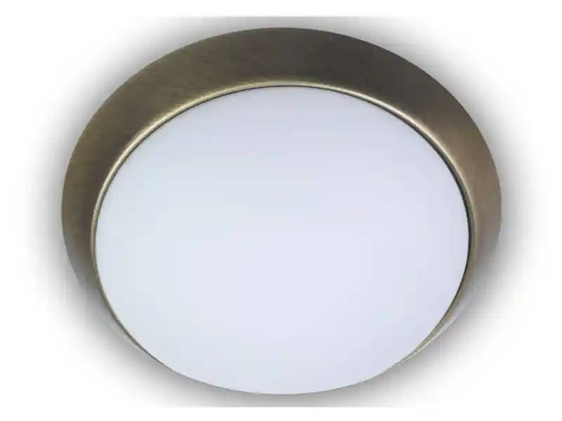 Niermann LED-Deckenleuchte rund, Opalglas matt, Dekorring Altmessing, Ø 45cm Günstig