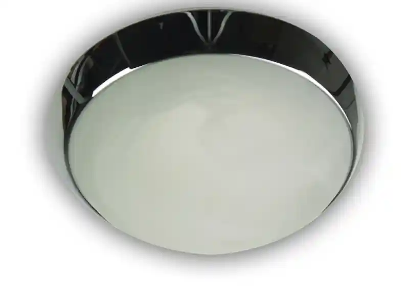 Heißes Angebot Niermann LED Deckenleuchte / Deckenschale rund, Glas Alabaster, Dekorring Chrom, Ø 35cm