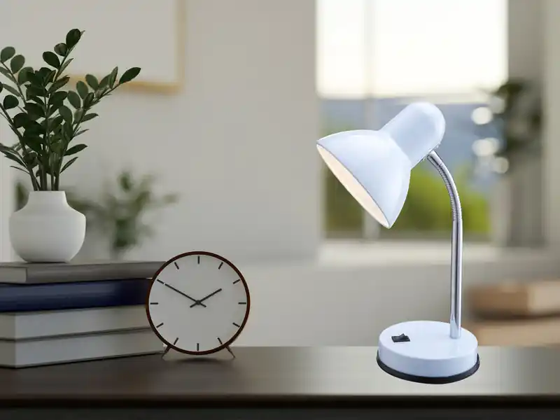 Online Kaufen Globo Funktionale Schreibtischlampe / Tischleuchte BASIC in Weiß, Flexrohr