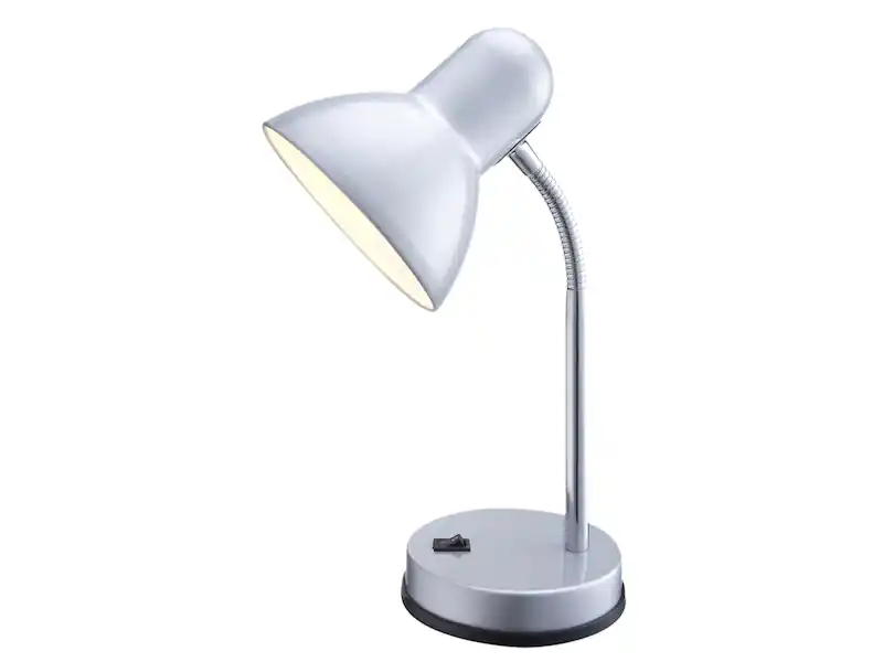 Abverkauf Globo Funktionale Schreibtischlampe / Tischleuchte BASIC in Silber, Flexrohr