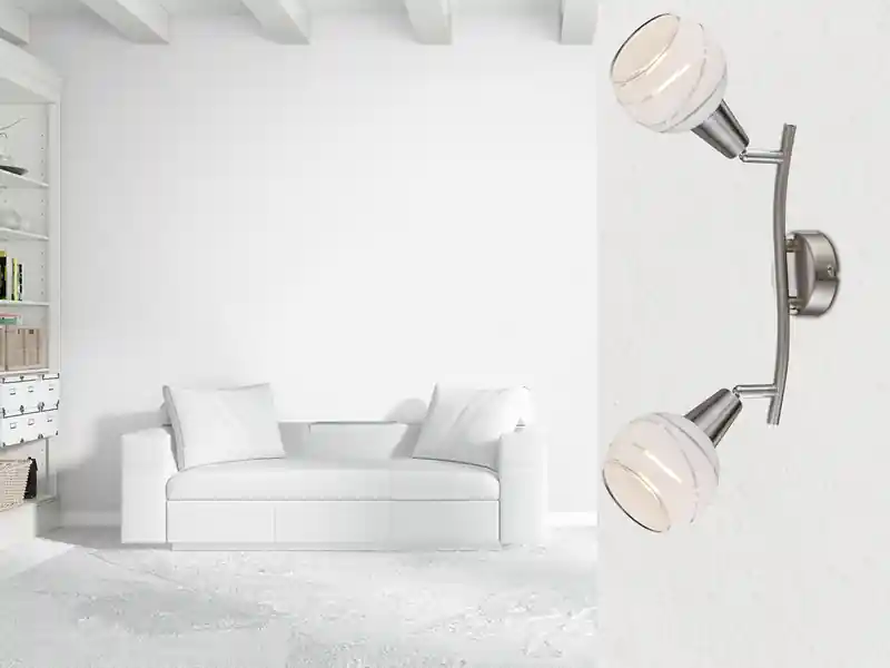 Globo LED Deckenstrahler ELLIOTT 2-flammig, Glasschirme satiniert, Breite 28cm Gratis Versand