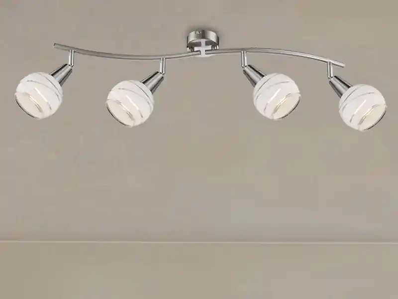 Globo LED Deckenstrahler ELLIOTT 4-flammig, Glasschirme satiniert, Breite 70cm Neu Im Sortiment