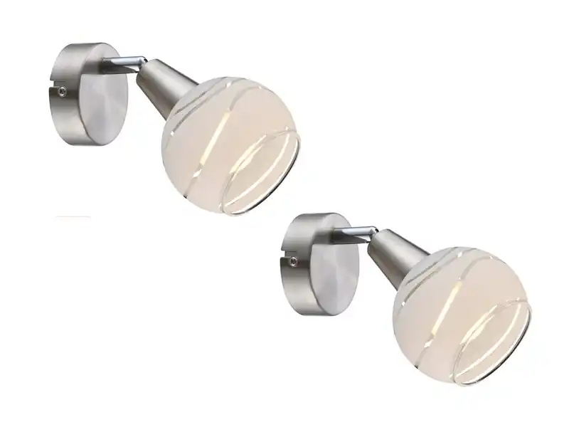 Globo 2er SET LED Wandstrahler mit Glasschirm satiniert, Breite 9,7cm Highlight