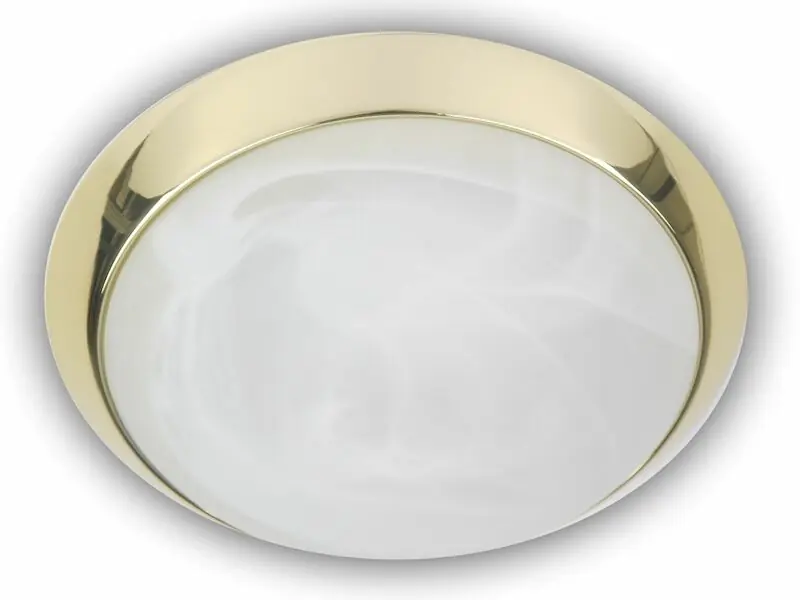 Kostenloser Rückversand Niermann LED Deckenleuchte rund, Glas Alabaster, Dekorring Messing poliert, Ø 25cm